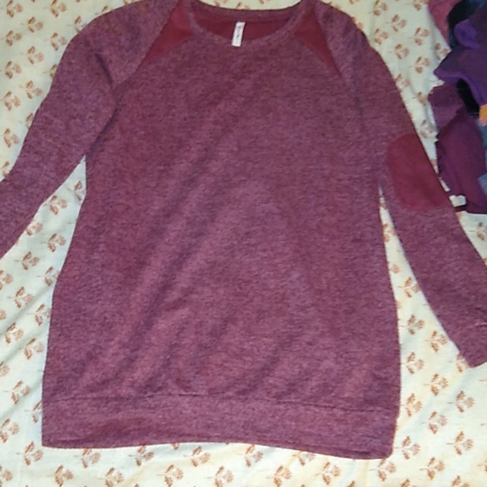 Red Long-sleeved Workout Shirt